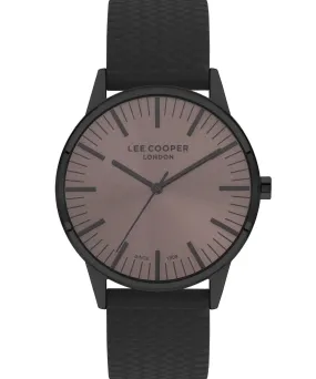 Lee Cooper  Men's Watch Grey Dial Graphite Silicone Strap, LC07715.651