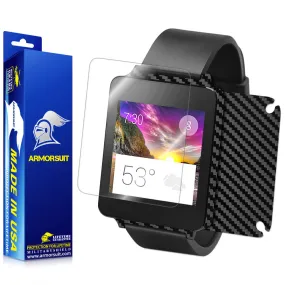 LG G Watch Screen Protector   Black Carbon Fiber Film Protector