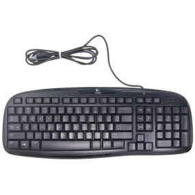 Logitech Classic Keyboard 200 USB Wired for PC & More - Black (Y-UR83)