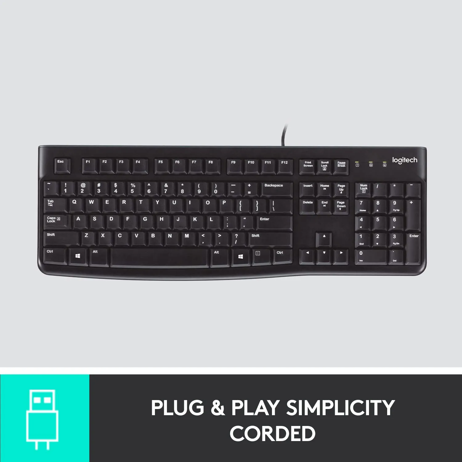 Logitech K120 Wired USB Keyboard (English Version) 920-002582 原裝行貨