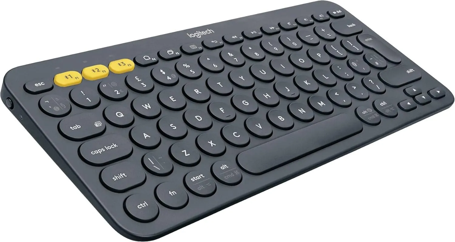 Logitech K380 Wireless Keyboard, QWERTY UK Layout - Black