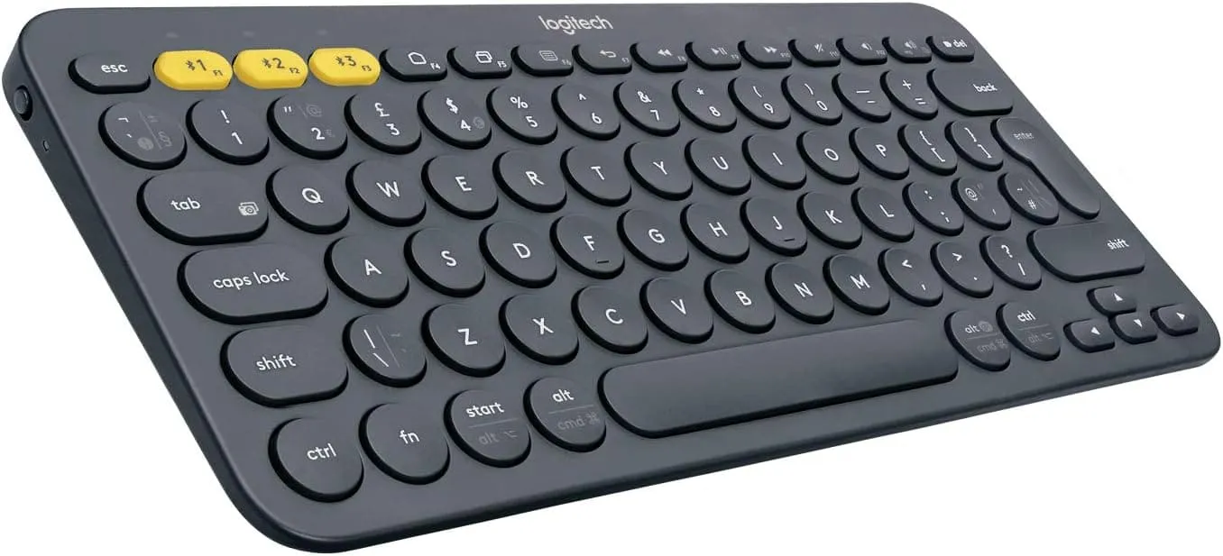 Logitech K380 Wireless Keyboard, QWERTY UK Layout - Black