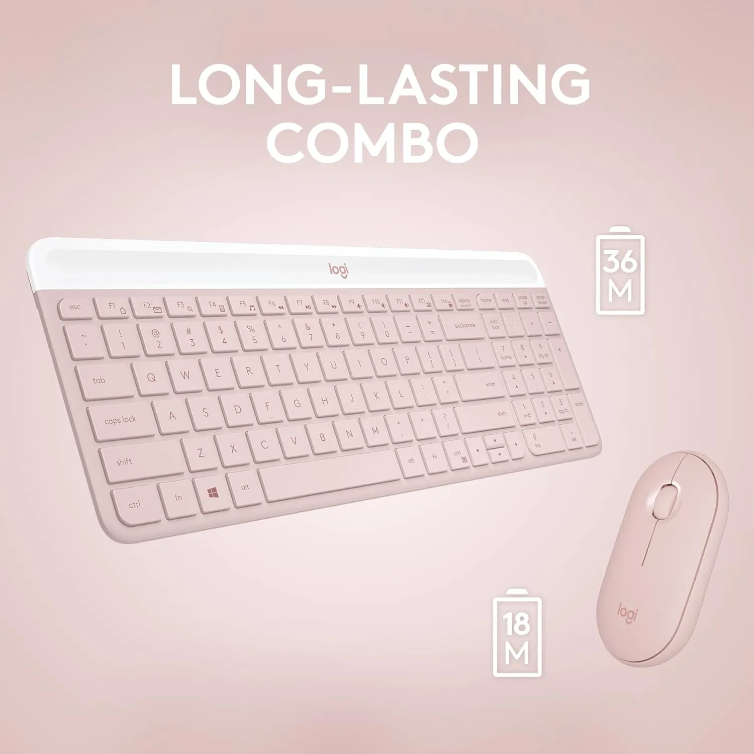 Logitech MK470 Slim Wireless Combo (English Version) - Rose Pink 玫瑰粉色 920-011326 原裝行貨