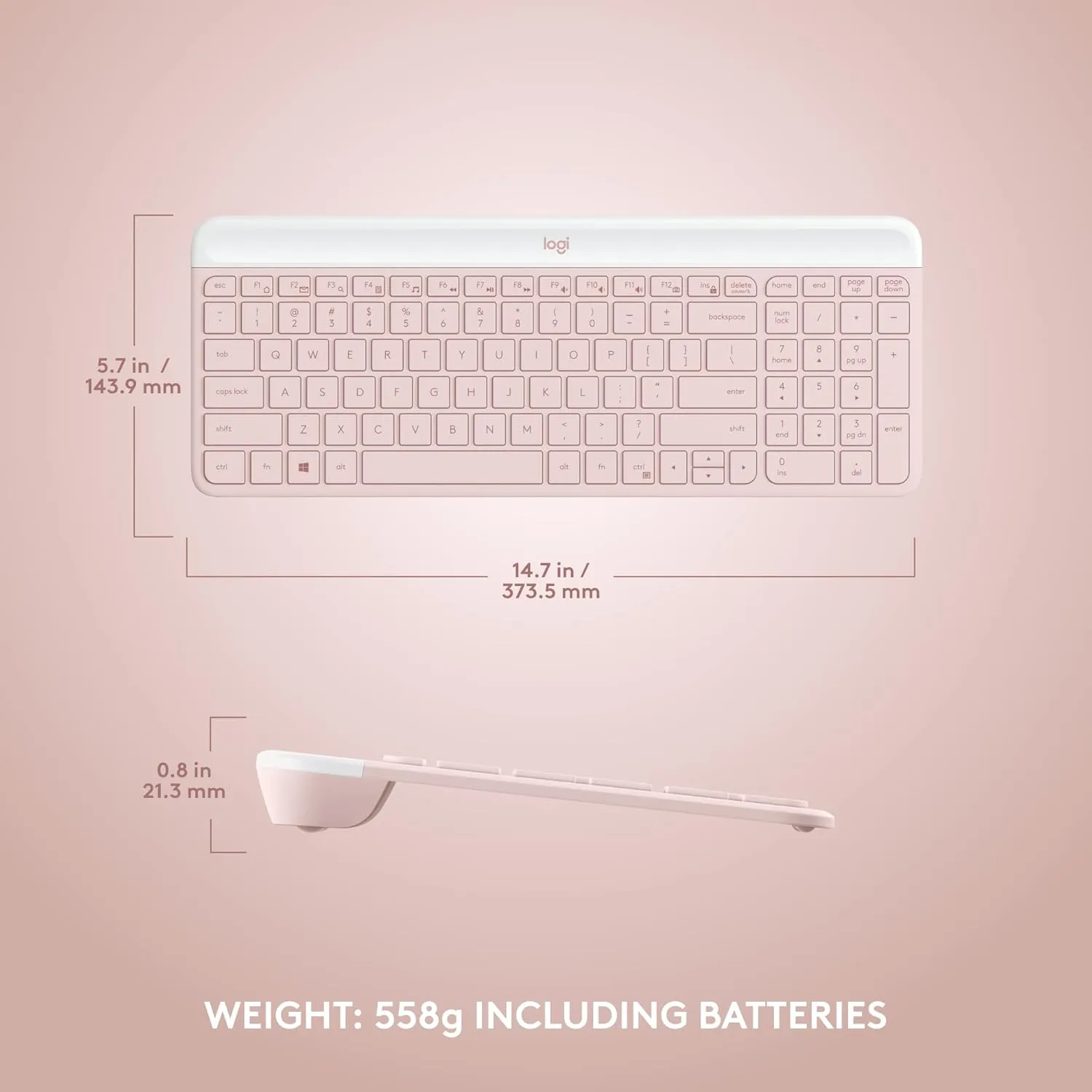 Logitech MK470 Slim Wireless Combo (English Version) - Rose Pink 玫瑰粉色 920-011326 原裝行貨