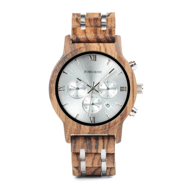 Luxurious Chronograph Wooden Watch