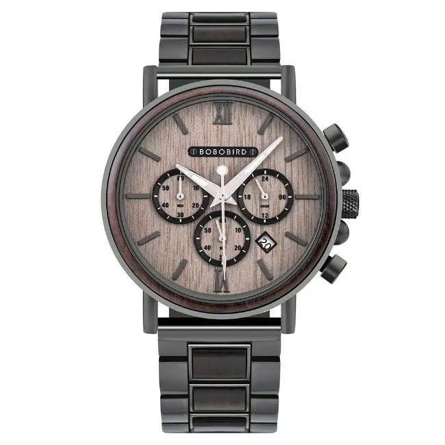 Luxurious Chronograph Wooden Watch