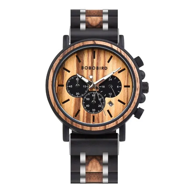 Luxurious Chronograph Wooden Watch