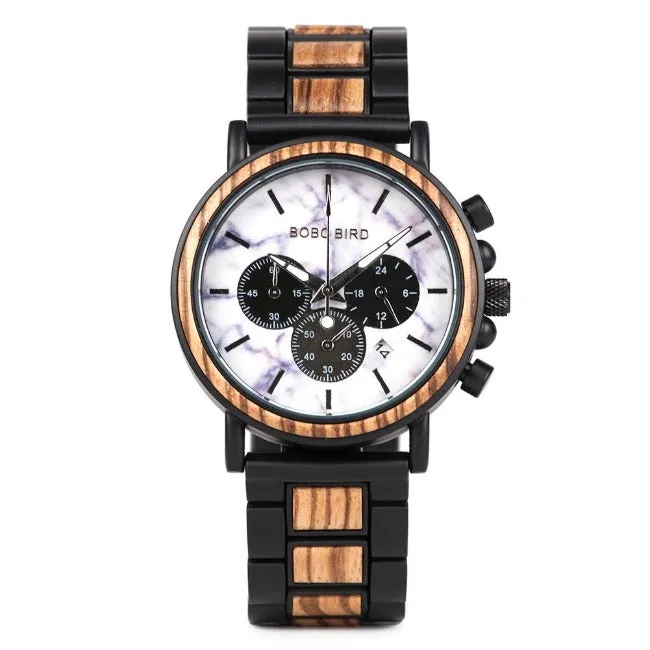 Luxurious Chronograph Wooden Watch