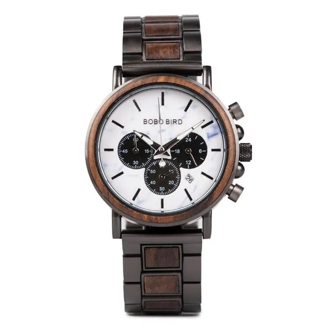 Luxurious Chronograph Wooden Watch