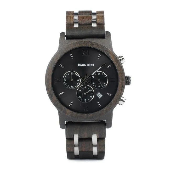 Luxurious Chronograph Wooden Watch