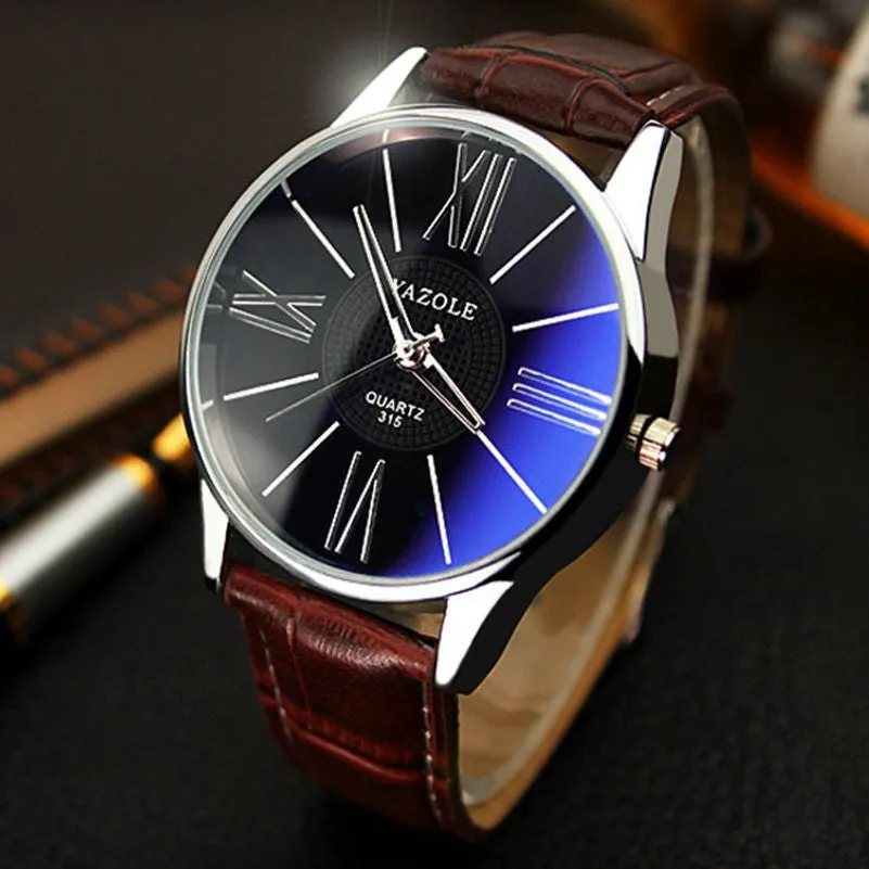 Luxury brand quartz watch Casual Fashion Leather watches