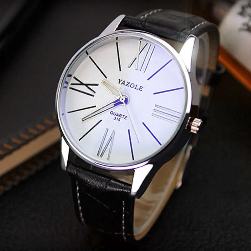 Luxury brand quartz watch Casual Fashion Leather watches