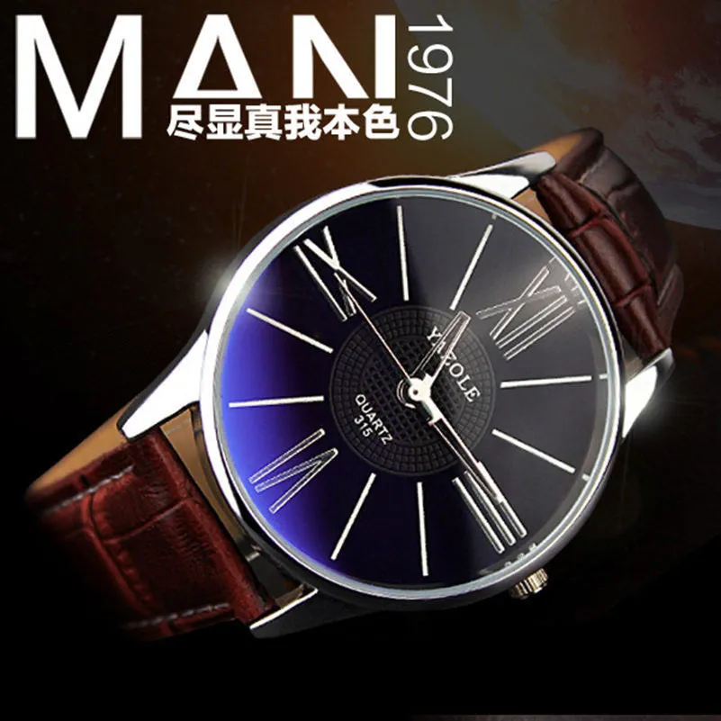 Luxury brand quartz watch Casual Fashion Leather watches