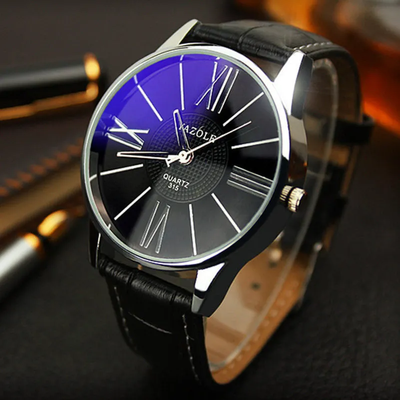 Luxury brand quartz watch Casual Fashion Leather watches