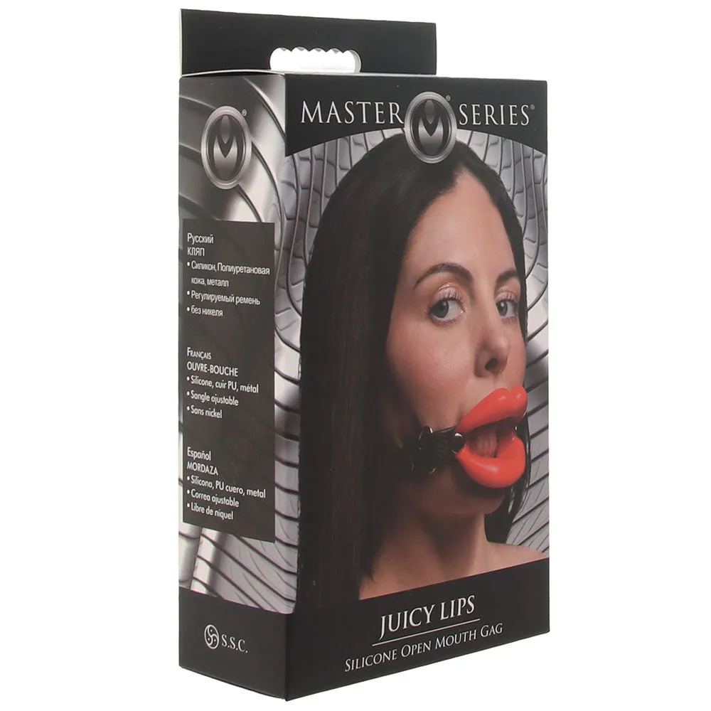 Master Series Juicy Lips Open Mouth Gag in Red