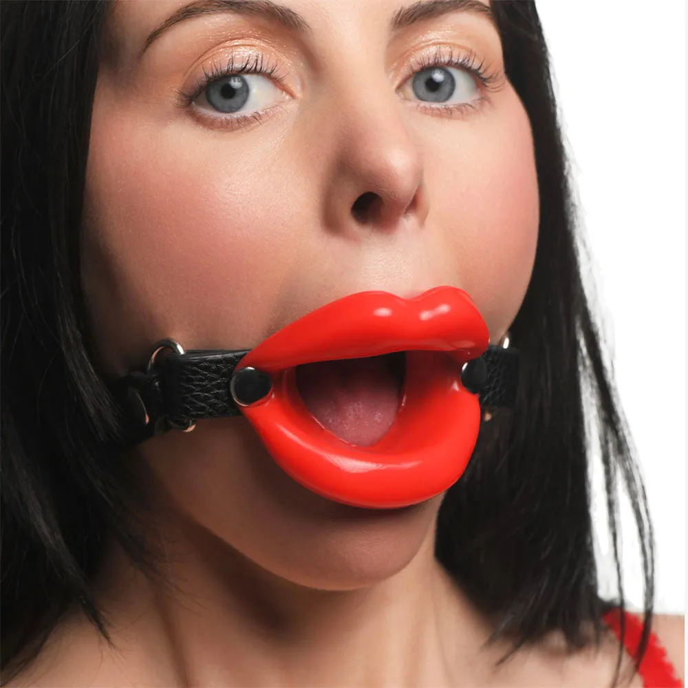 Master Series Juicy Lips Open Mouth Gag in Red