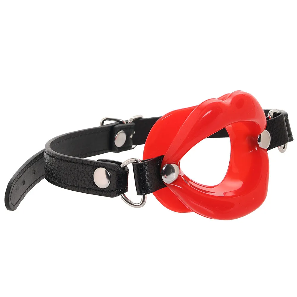 Master Series Juicy Lips Open Mouth Gag in Red