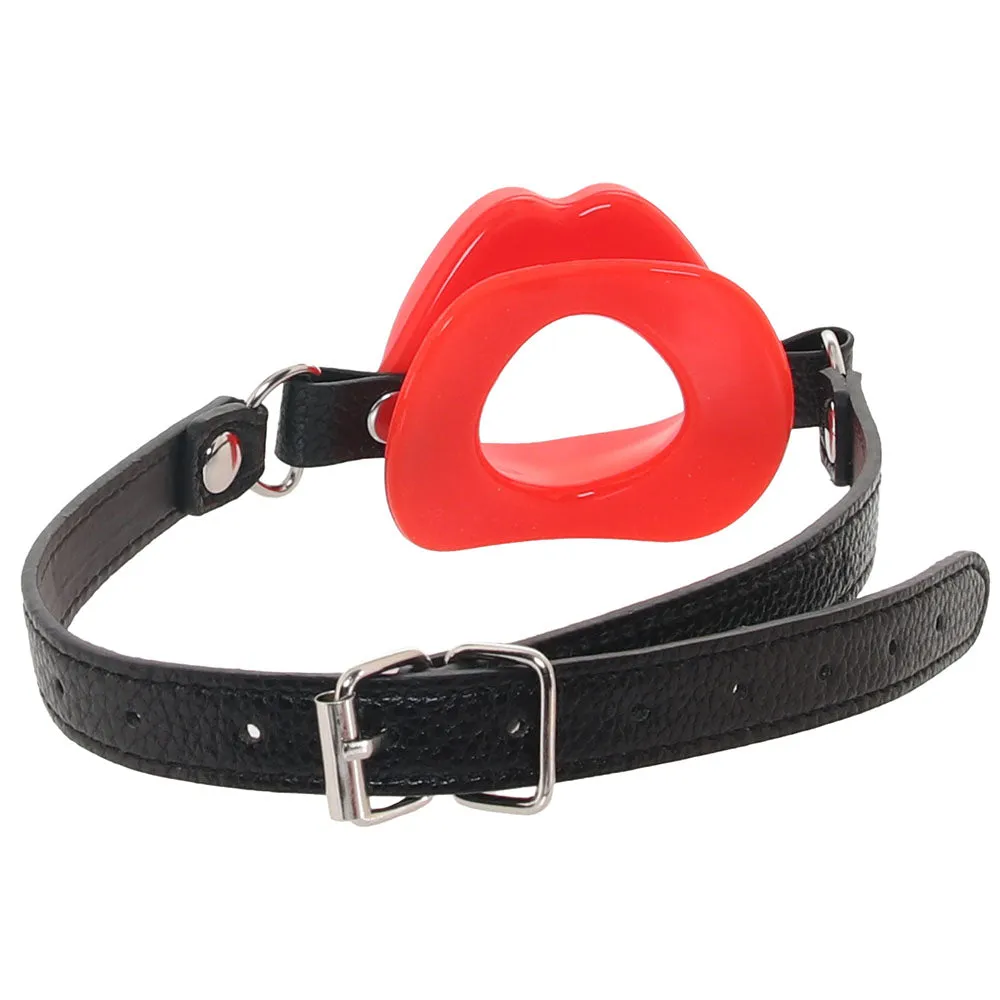 Master Series Juicy Lips Open Mouth Gag in Red