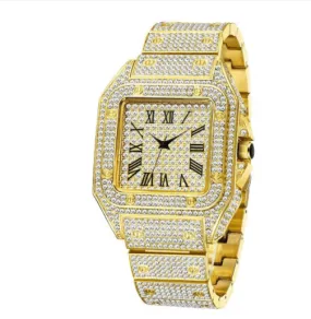 Men's Gold or Silver Square Luxury Watch by Miss Fox