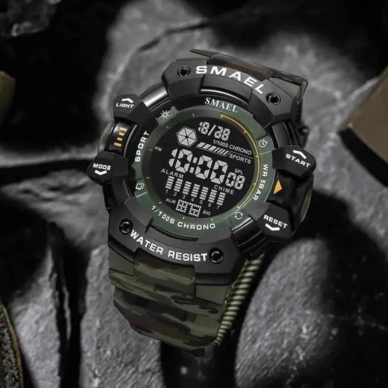 Men's Simple Watches 1JWS0433 Military Waterproof Digital Wristwatches