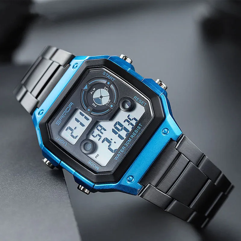 Men's Steel Band Waterproof Multi-function LED Watch Sports