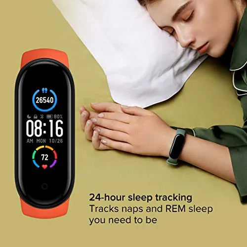 Mi Smart Band 5 – India’s No. 1 Fitness Band, 1.1-inch AMOLED Color Display, Magnetic Charging, 2 Weeks Battery Life, Personal Activity Intelligence (PAI), Women’s Health Tracking