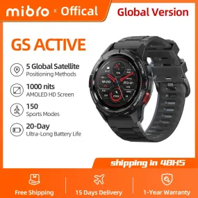 Mibro GS Active Smartwatch GPS Positioning 1000Nits AMOLED Screen 5ATM