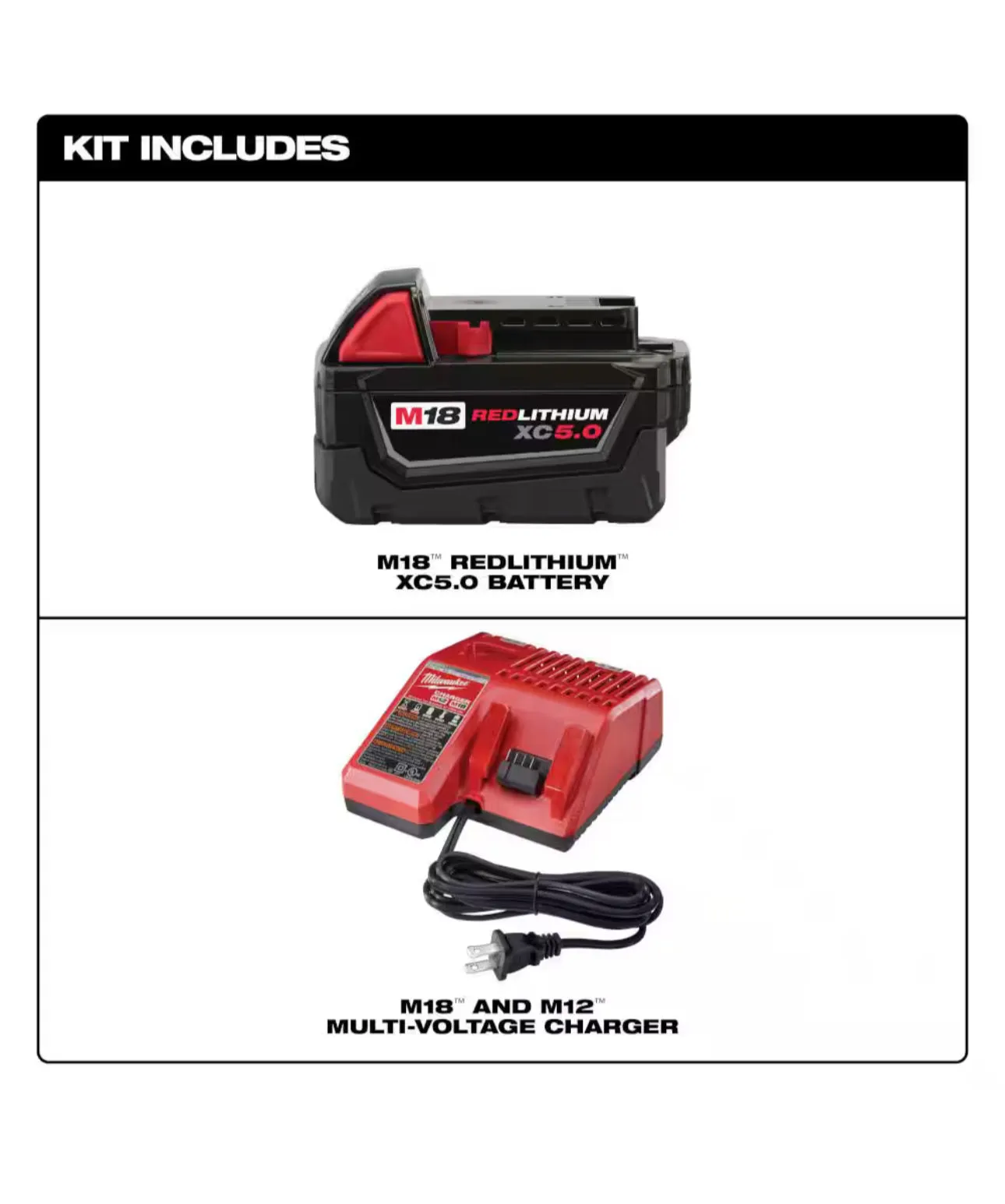 Milwaukee M18 XC Starter Kit with One 5.0Ah Battery and Charger