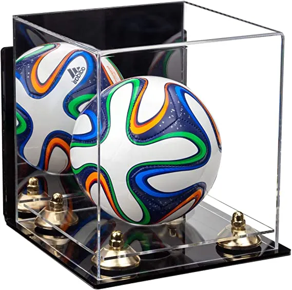 Mini/Miniature (not Full Size) Soccer Ball Display Case - Mirror Wall Mounts (B03/A015)