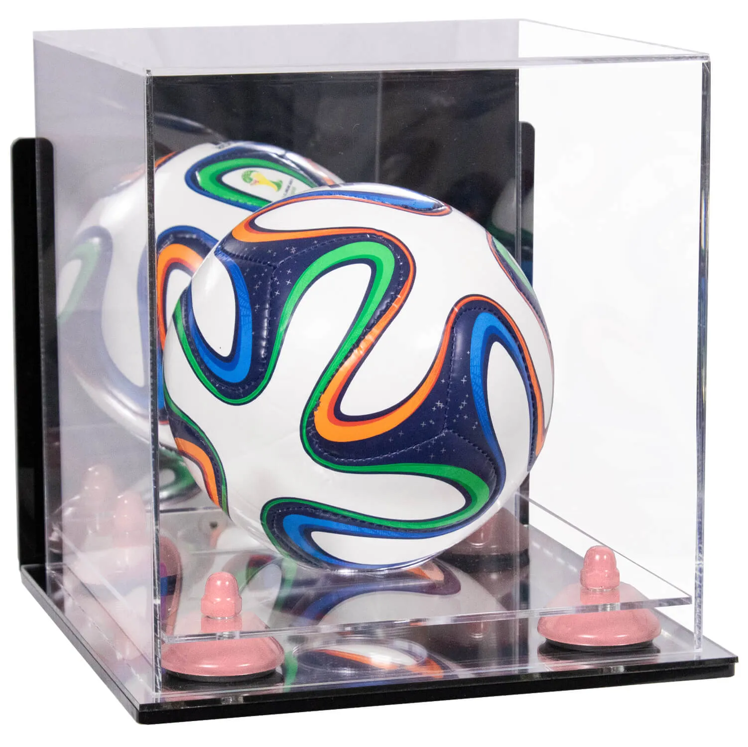 Mini/Miniature (not Full Size) Soccer Ball Display Case - Mirror Wall Mounts (B03/A015)