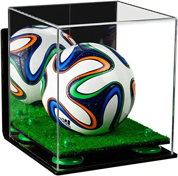 Mini/Miniature (not Full Size) Soccer Ball Display Case - Mirror Wall Mounts (B03/A015)