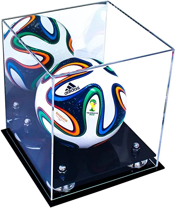 Mini/Miniature (not Full Size) Soccer Ball Display Case - Mirror Wall Mounts (B03/A015)