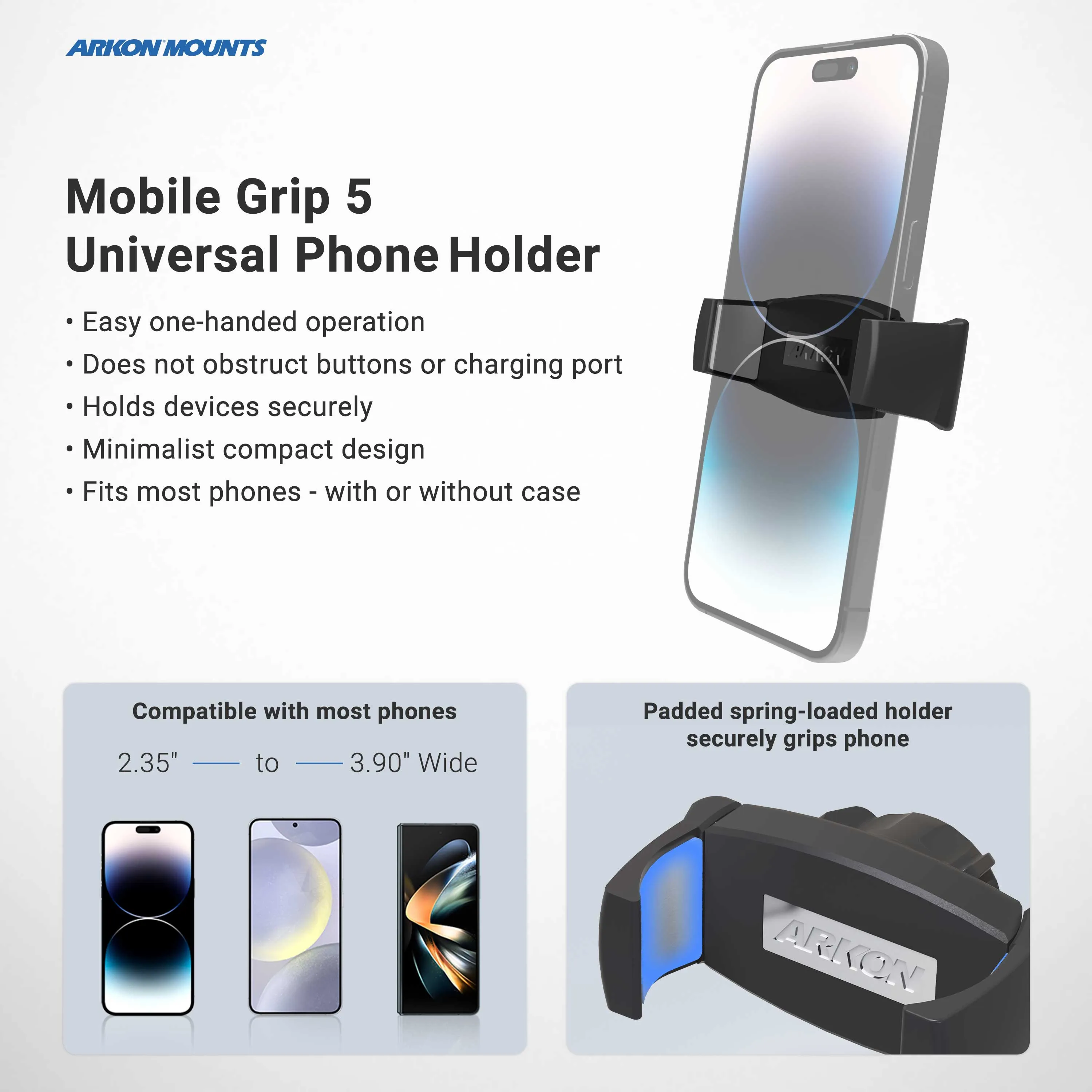 Mobile Grip 5 Phone Holder with Clamp Mount