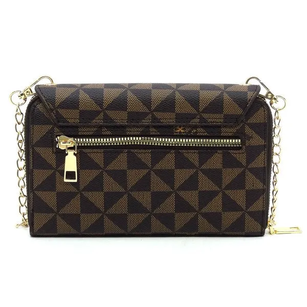 Monogram Zip Around Crossbody Clutch Wallet