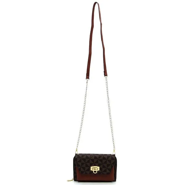 Monogram Zip Around Crossbody Clutch Wallet