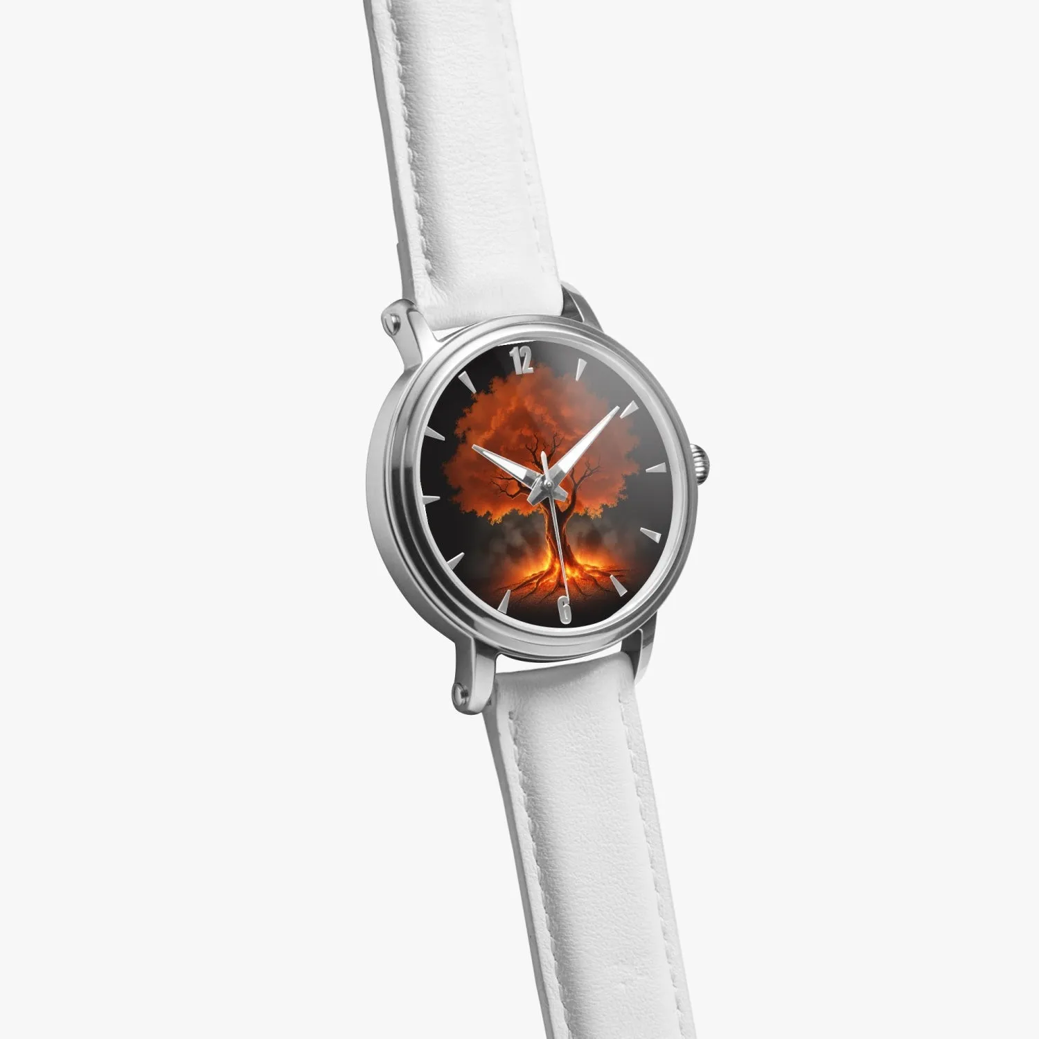 Montre automatique unisexe 46 mm (argent) "Arbre Rouge" (159)