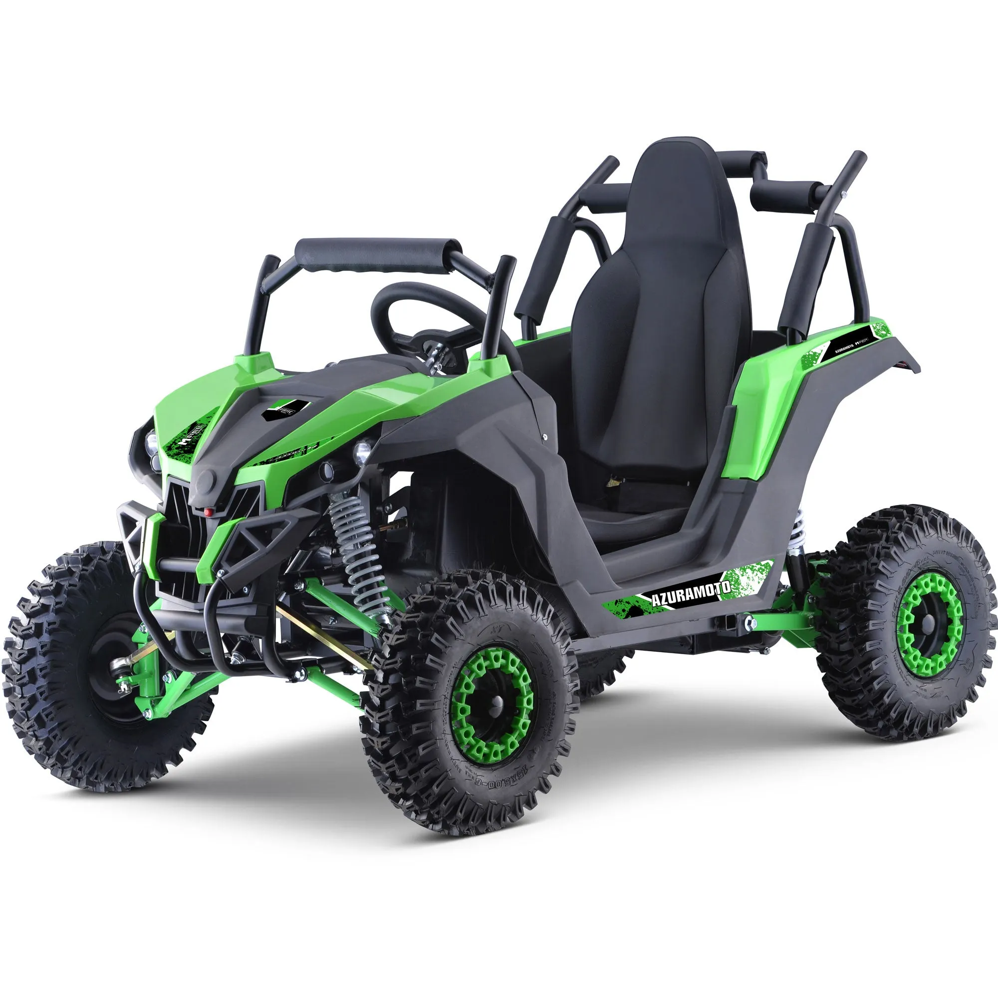 MotoTec Raider Kids UTV 48v 1200w Full Suspension Green, Large