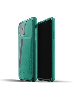 Mujjo Full Leather Wallet Case for iPhone 11 Alpine Green