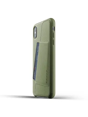 Mujjo Full Leather Wallet Case for iPhone XS Max Olive