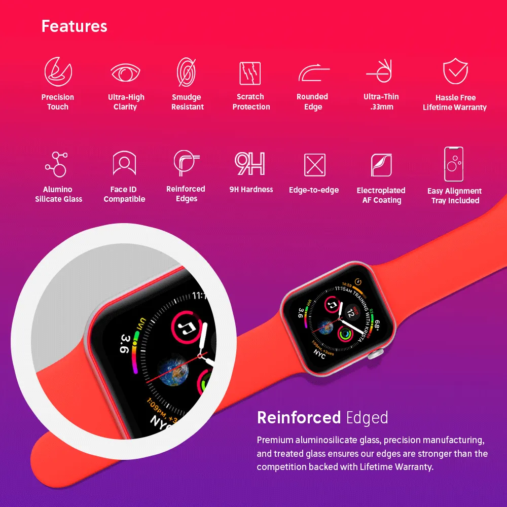 NanoArmour Apple Watch SE Screen Protector (Gen 1-3)