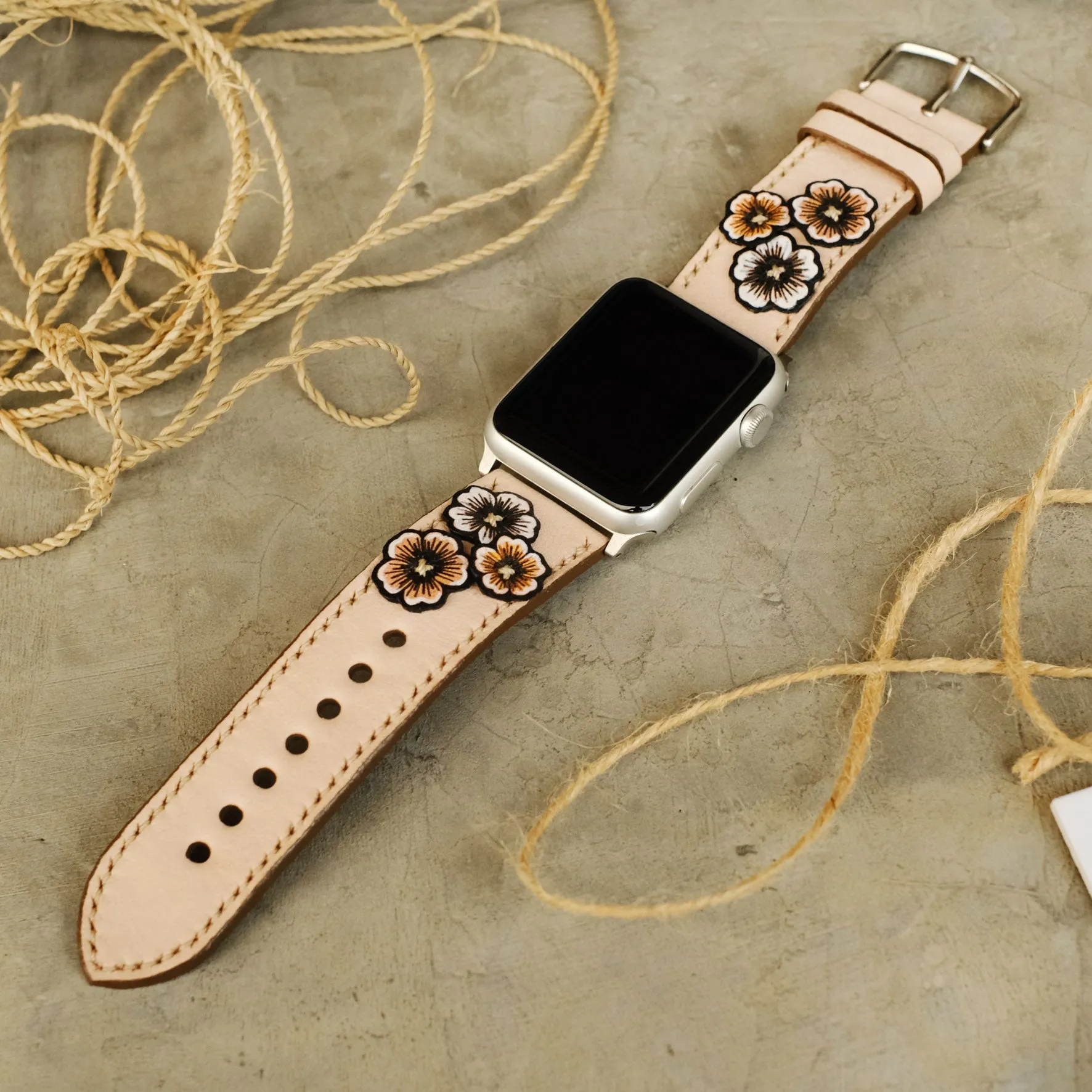 Natural Leather Strap for Apple Watch All Series