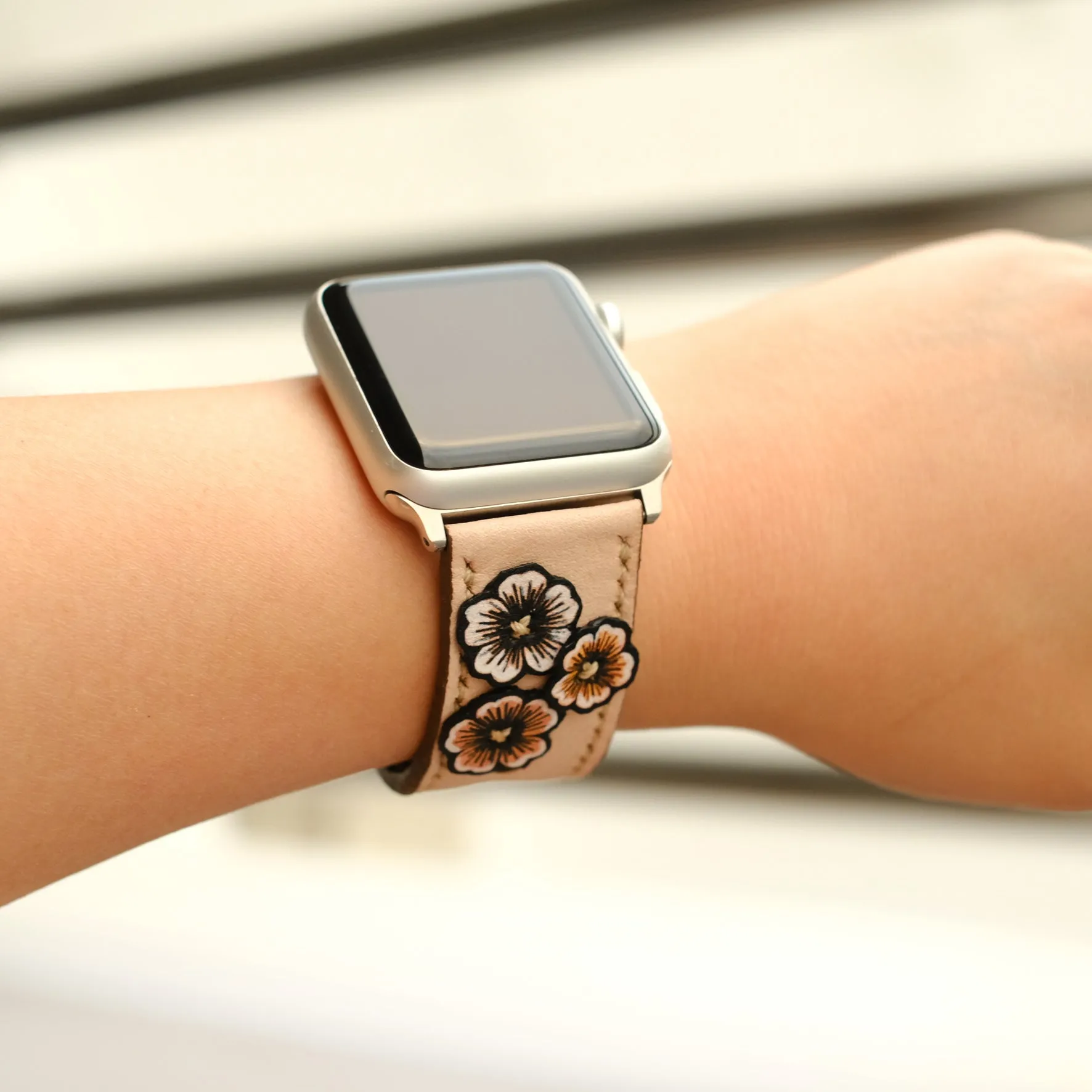 Natural Leather Strap for Apple Watch All Series