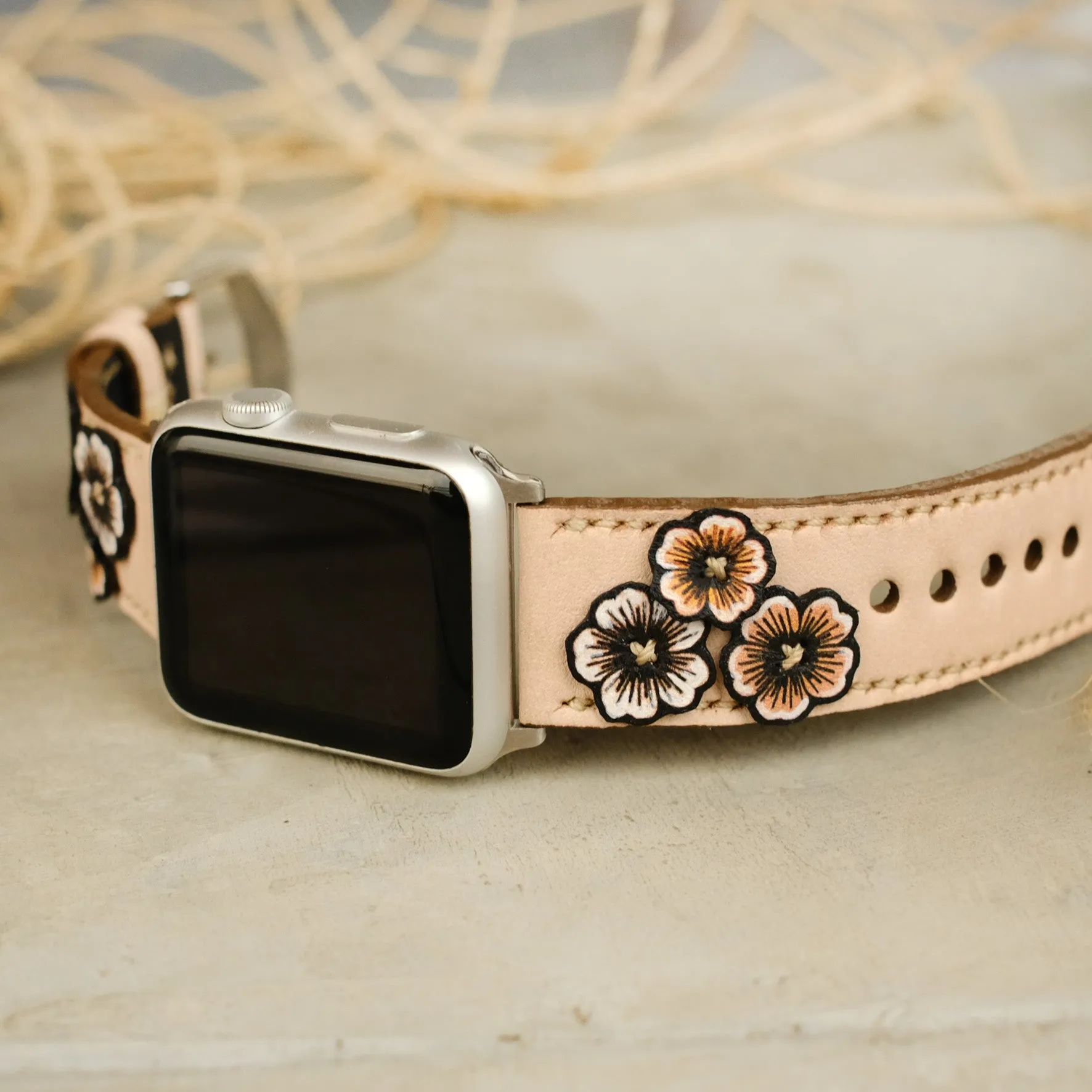 Natural Leather Strap for Apple Watch All Series