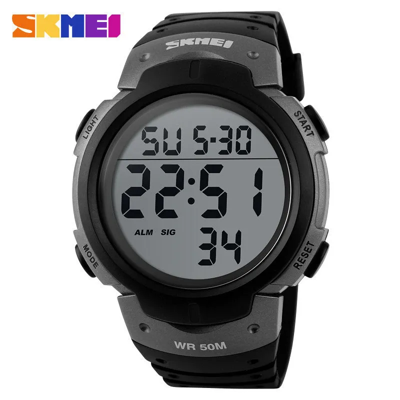 New 2016 Men Sports Watches 50M Waterproof Fashion Casual Digital LED Military Multi-Function Wristwatches