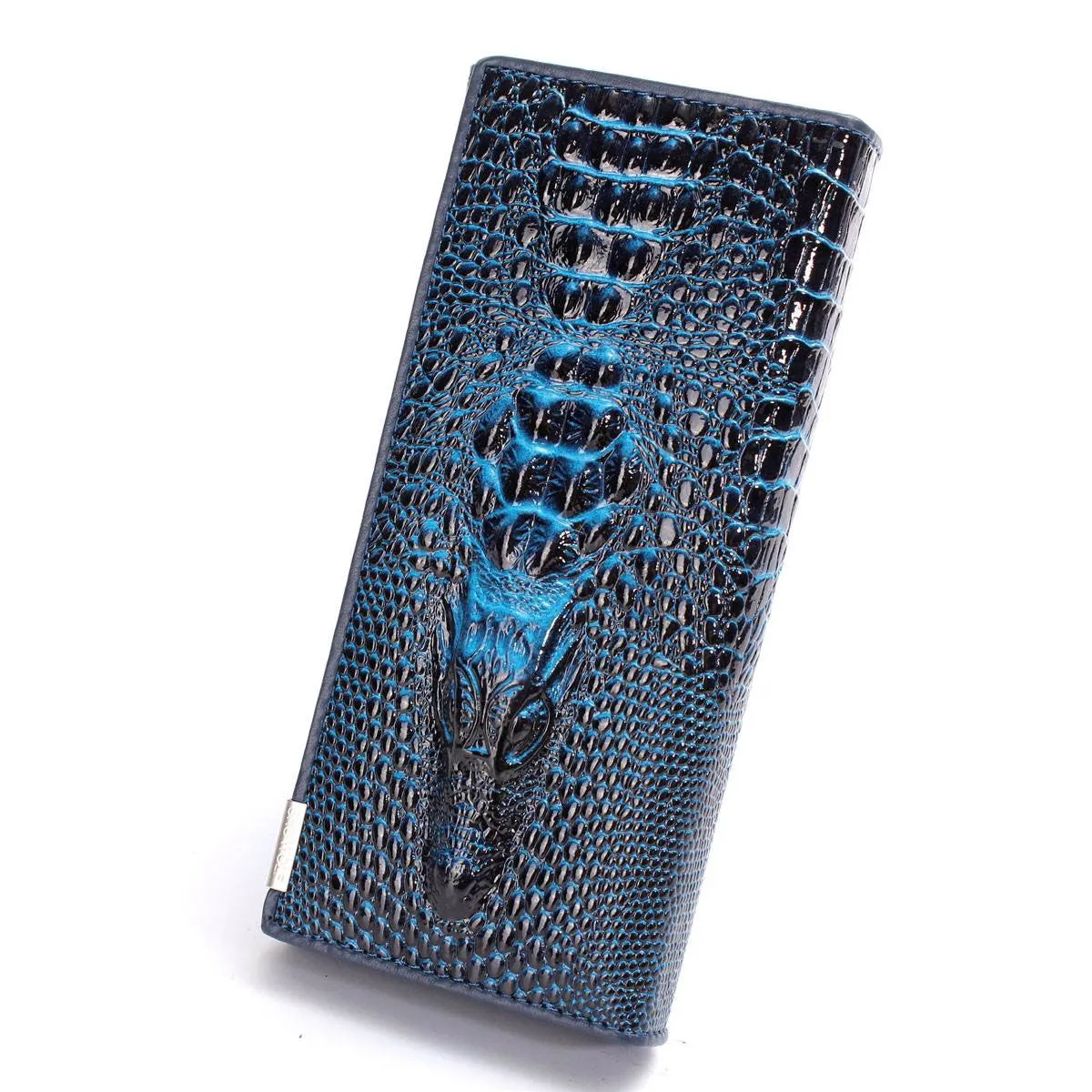 New Arrival 3D Crocodile Grain Women Long Wallets Genuine Leather Embossed Design Draw-out Type Female Wallet Clutch Purses Carteira