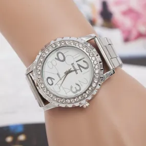 New Design Fashion Women watches Rhinestone Alloy band Analog Quartz Wrist Watch