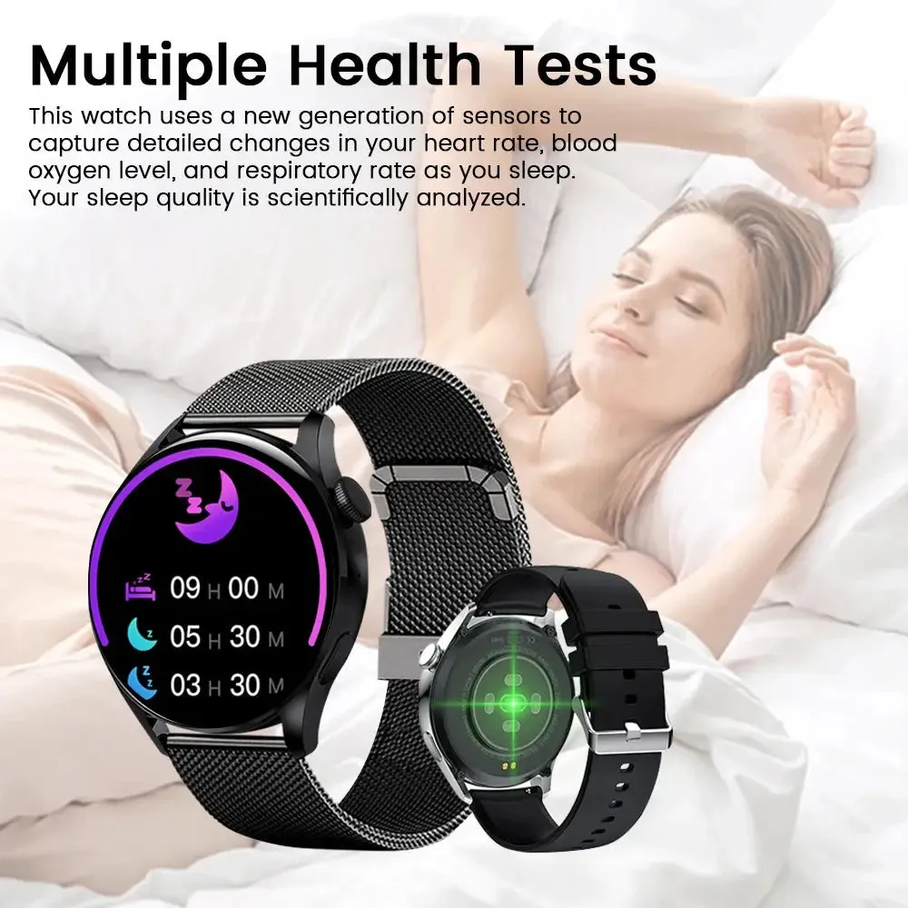 New Man Smartwatch GT5 Bluetooth Call Information Reminder Steps Calories Tracking Heart Rate Monitoring Round Smart Watch