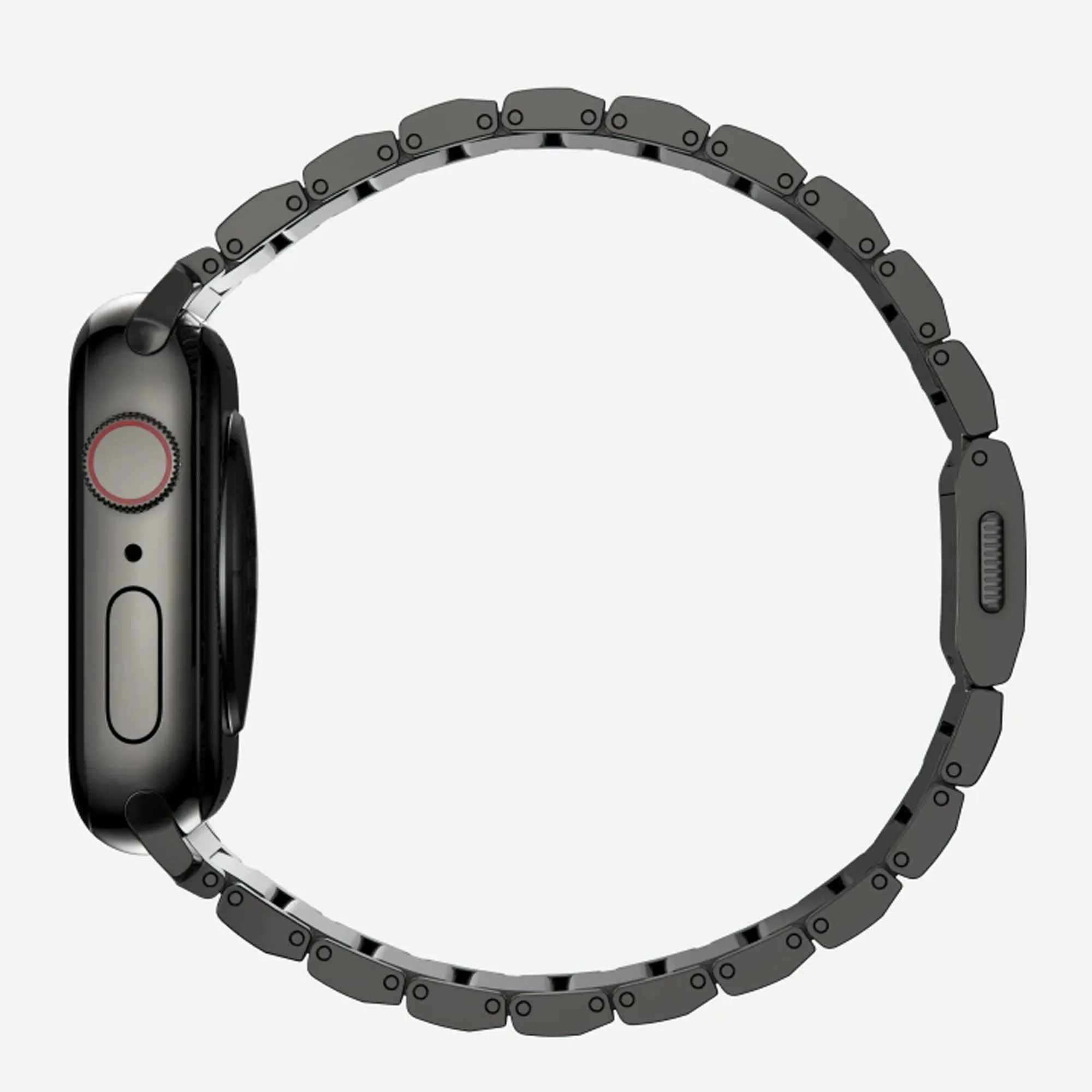 Nomad Stainless Steel Band (Version 2) for Apple Watch 41 - 40 -  38 mm (Series 8 - SE - 7 - 6 - 5 - 4 - 3 - 2 ) - Graphite ( Barcode: 856500011790 )