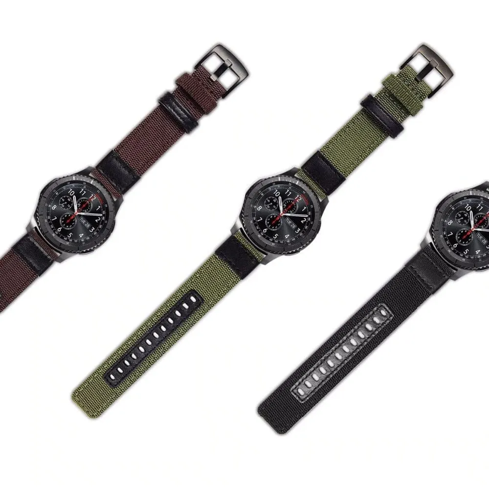 Nylon and Leather Watch Straps Compatible with Samsung Galaxy Watch 7 (40mm)