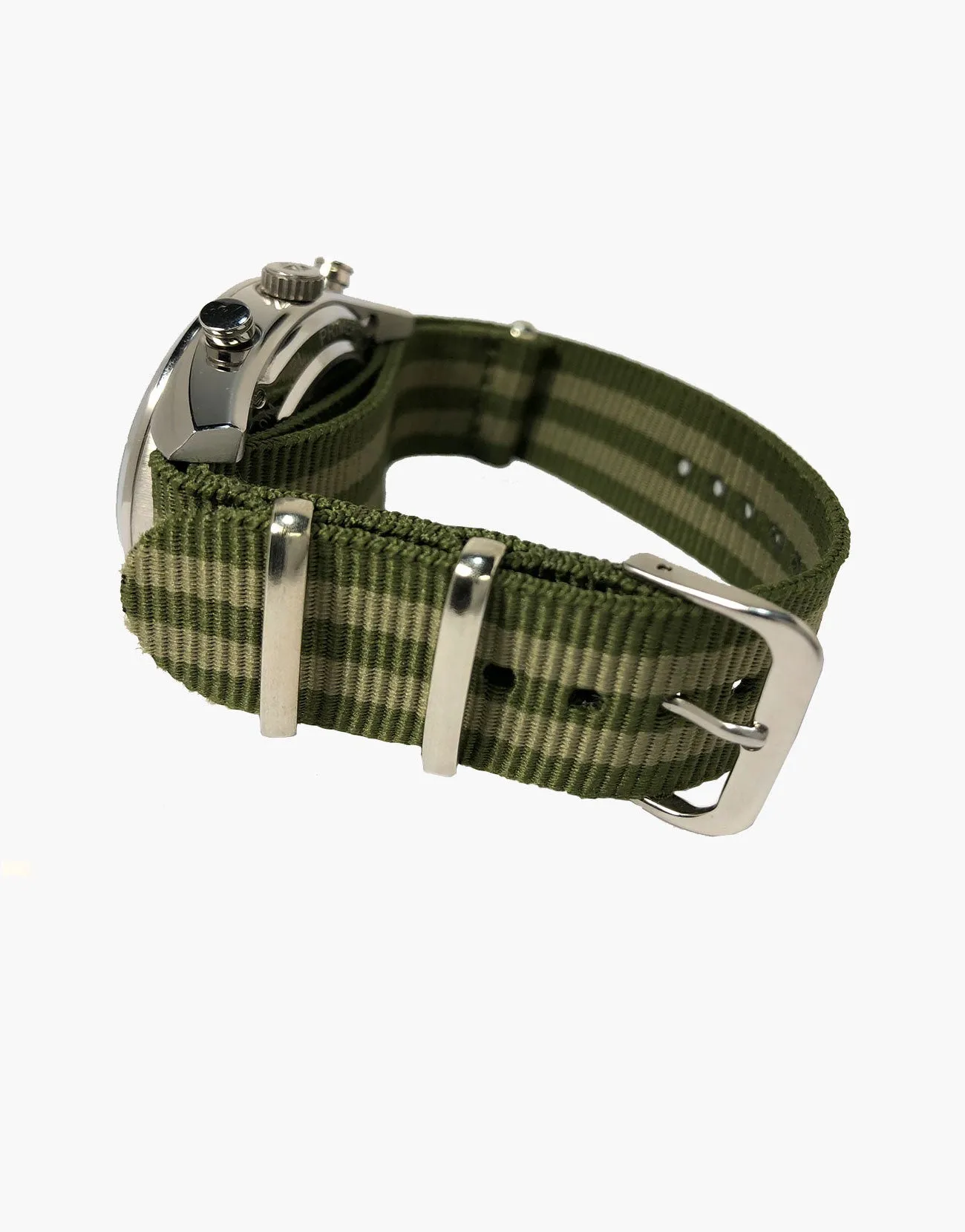 Nylon  Green and Beige Military style Watch Straps by LUX